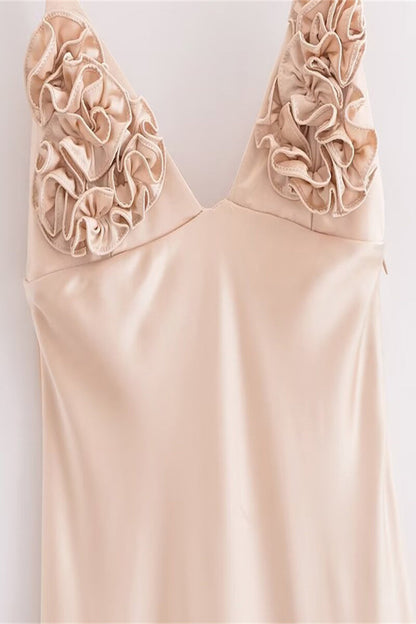 Vestidos sexis con cuello en V y flores de patchwork