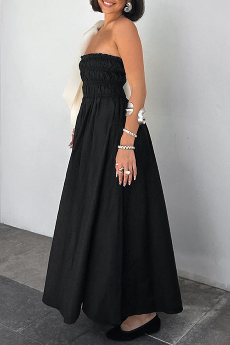 Vestidos sexis sin tirantes con patchwork