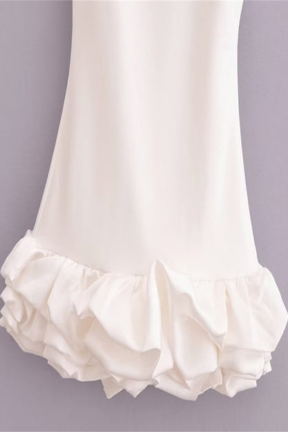Vestidos sexys sin mangas con cuello redondo fruncido