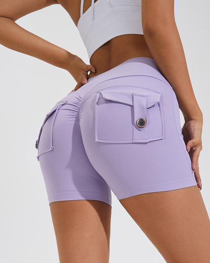 Women High Waisted Skinny Yoga Shorts