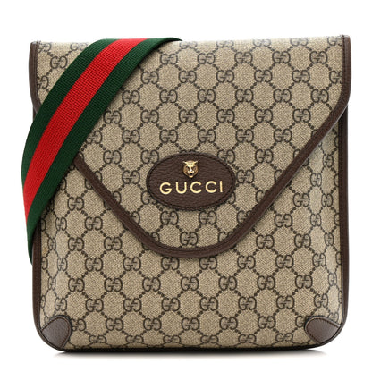 GG Supreme Monogram Web Medium Neo Vintage Flap Messenger Bag Beige New Acero