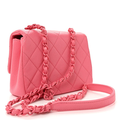 Caviar Quilted Mini Incognito Square Flap Pink