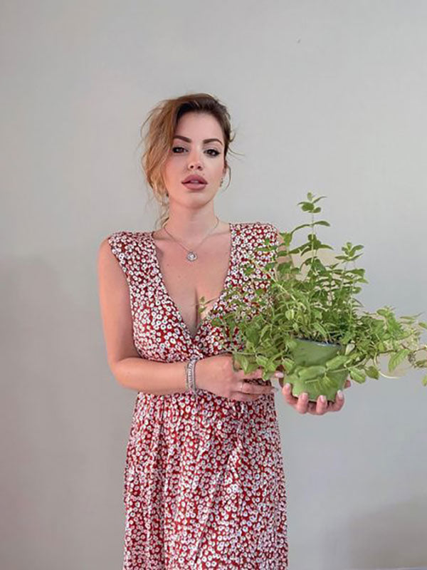 Floral Maxi Dress Sleeveless V Neck Split Summer Dress