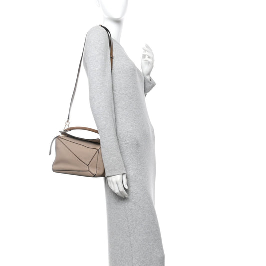 Grained Calfskin Small Puzzle Bag Sand Mink