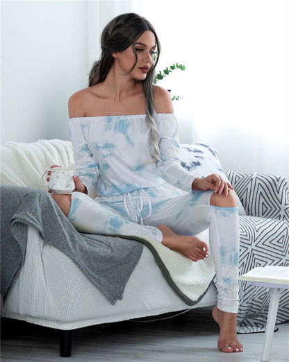 Mono de otoño de manga larga con hombros descubiertos, bolsillos con cordones y efecto tie dye roto