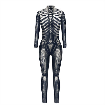 Skeleton Digital Printing Jumpsuit Halloween Cosplay Clothes Products Cos Costume Women