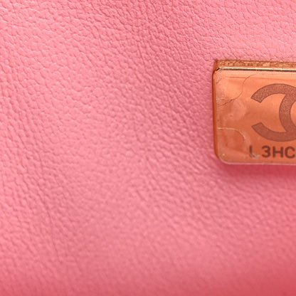 Metallic Lambskin Viscose Woven Flap Pink Gold