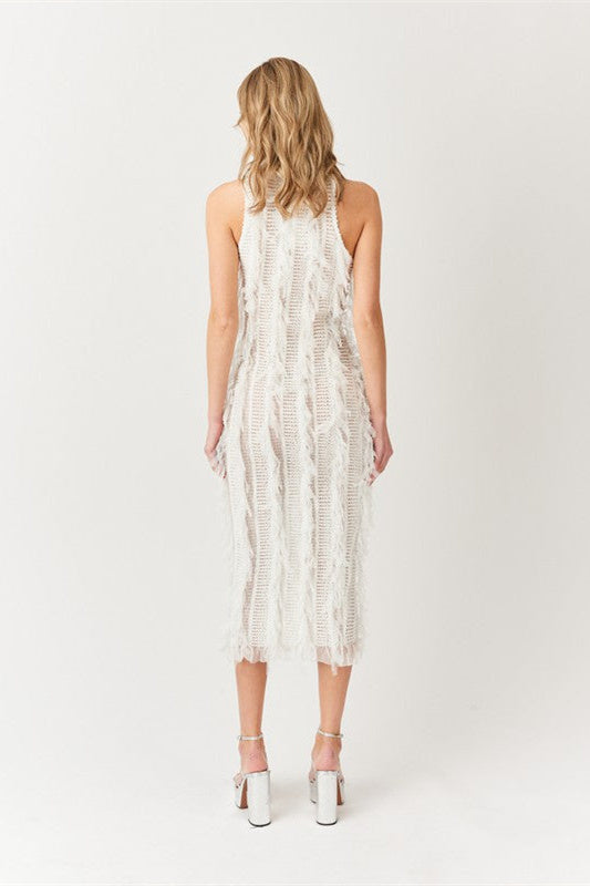 Vestido midi con volantes y cuello alto Bonnie 