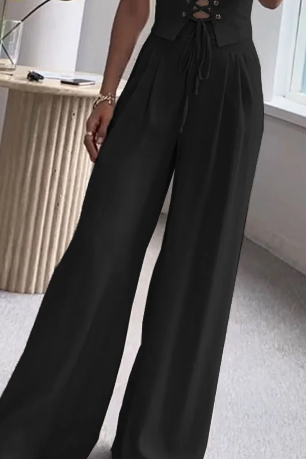 Conjunto de dos piezas de top y pantalón de tiras para mujer Commuter All-Match