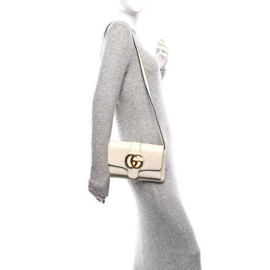 Calfskin Small Arli Flap Shoulder Bag Mystic White