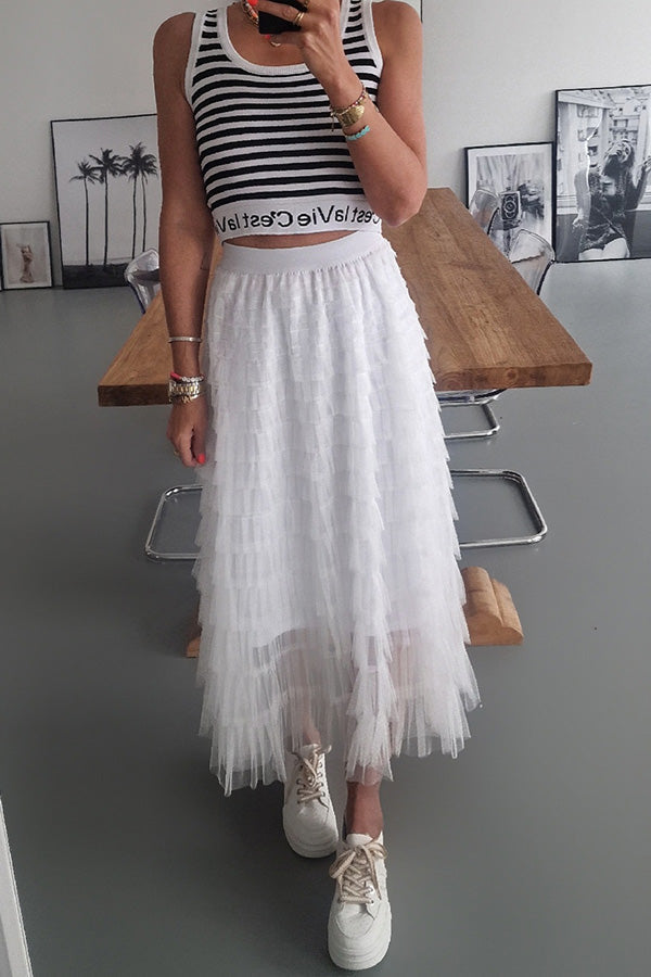 Falda de encaje Midi Rock Fifth Avenue