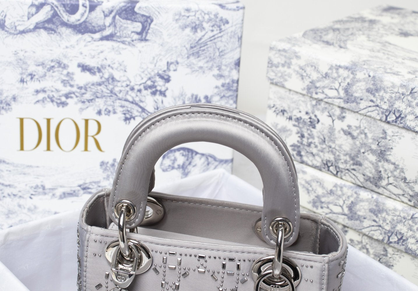 Lady Dior Embellished Cannage Satin Mini