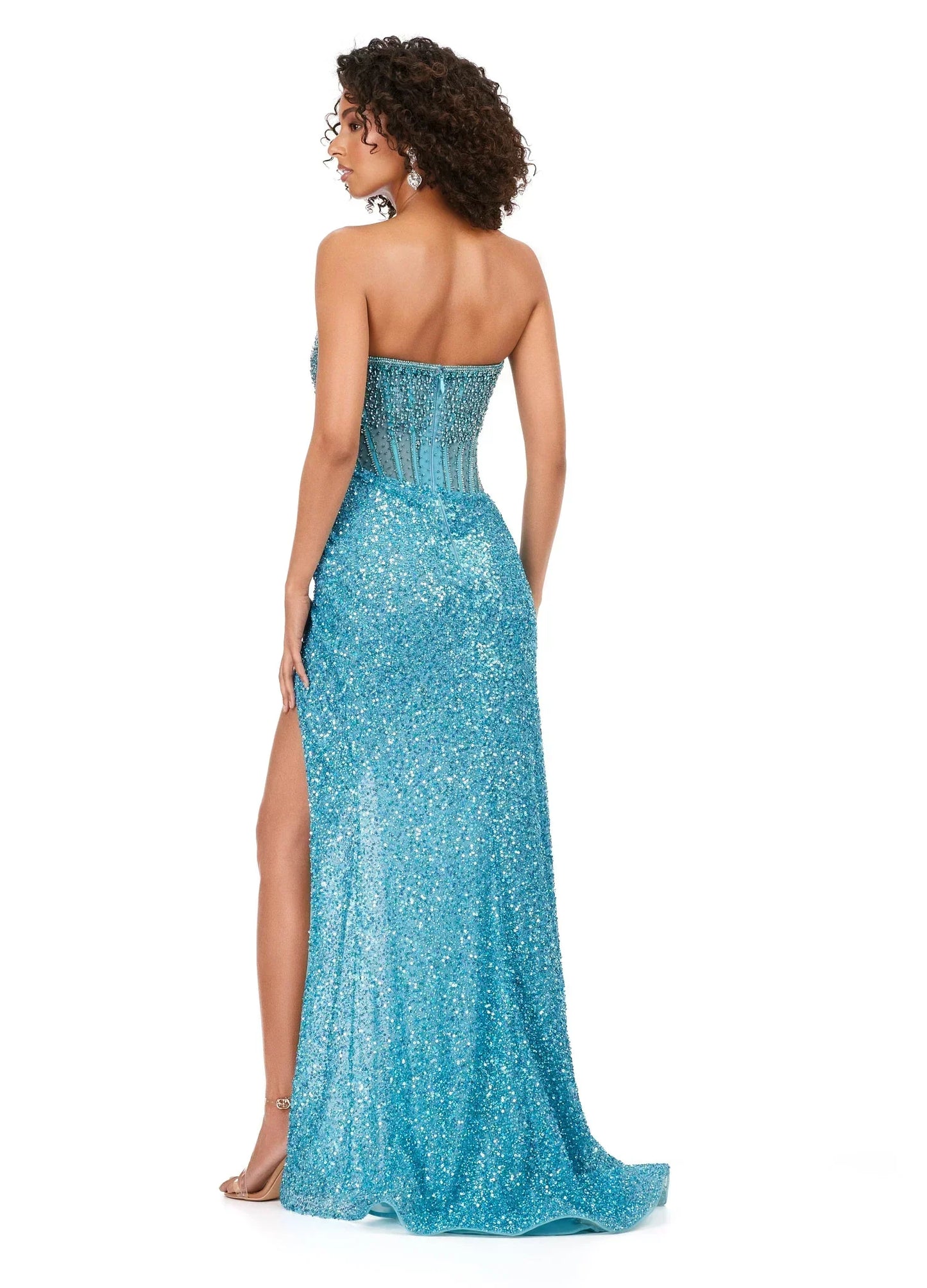 Ashley Lauren 11238 Corset Bustier Gown Wrap Skirt Evening Prom Dress