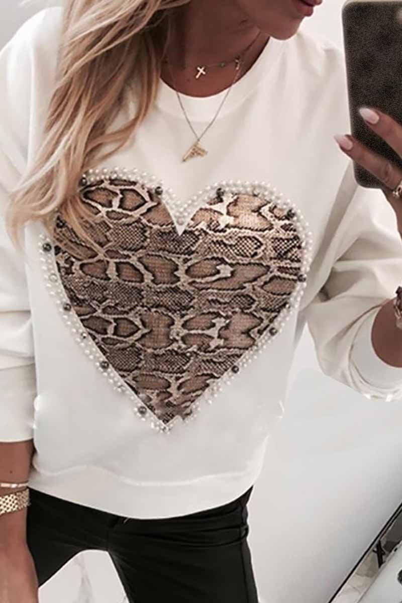 Sudadera informal con estampado de serpiente