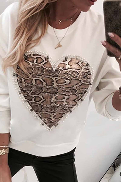 Sudadera informal con estampado de serpiente