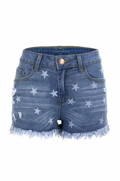 Lindos pantalones cortos vaqueros con estrellas