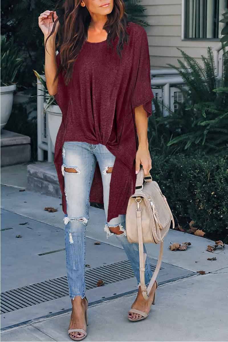 Camiseta casual de color liso (2 colores)
