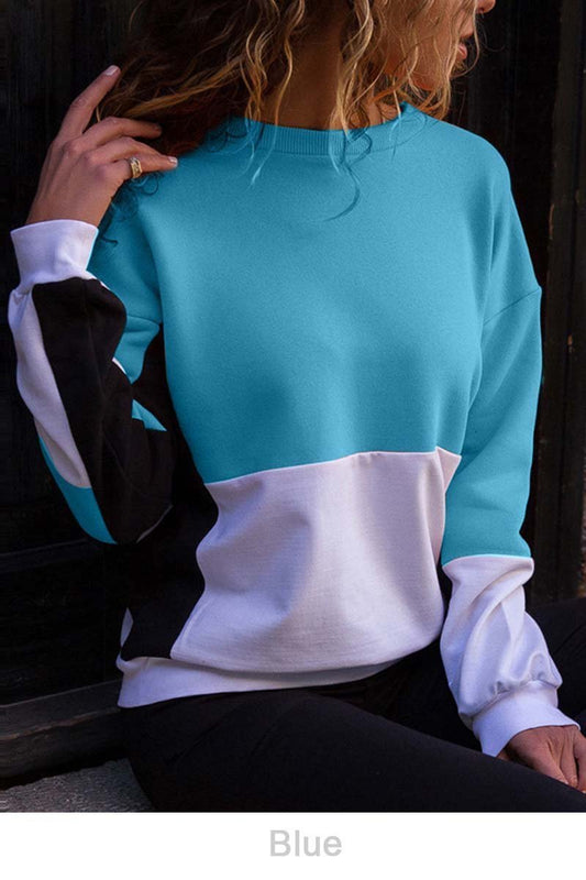 O Neck Stitching Tops
