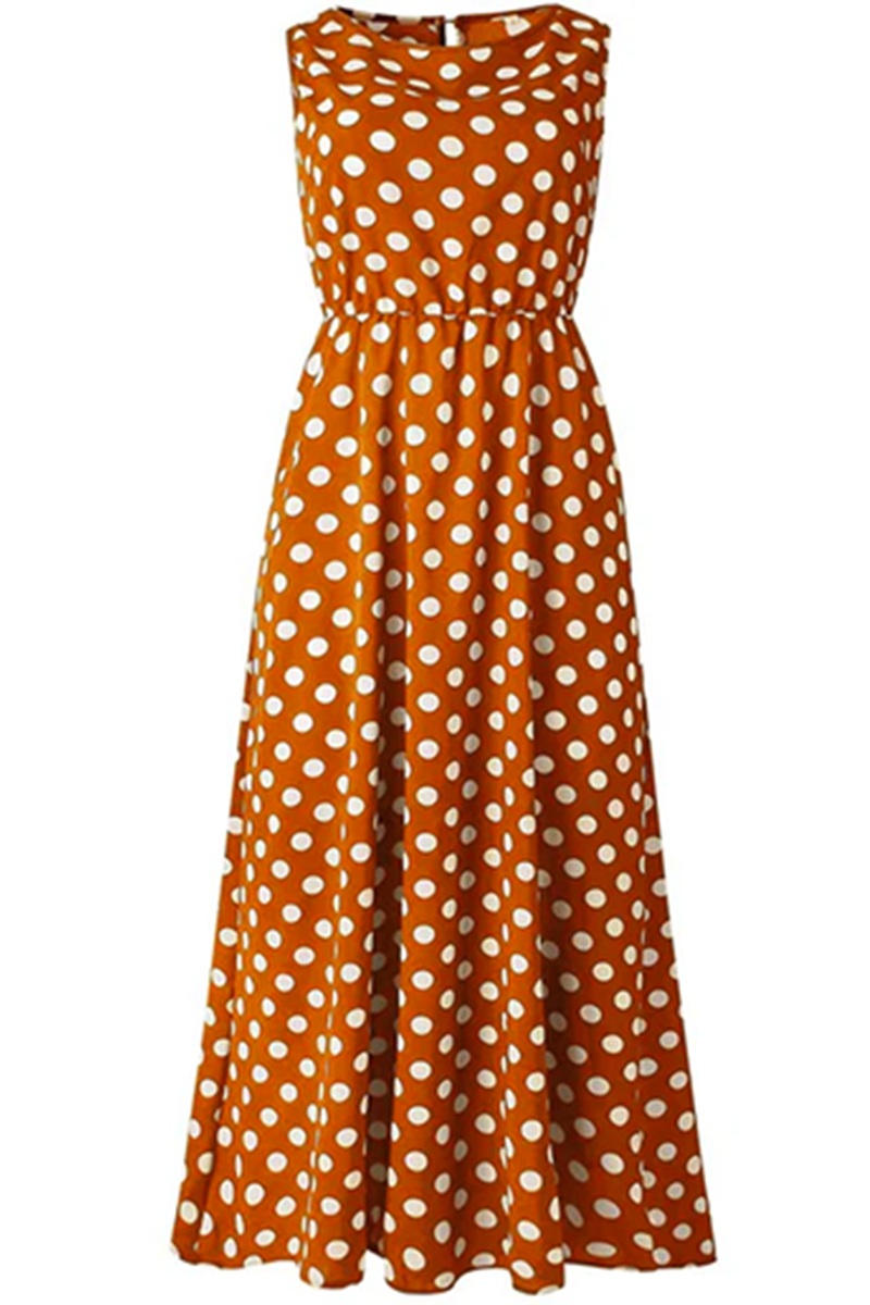 Vestido de lunares con cuello redondo (5 colores)