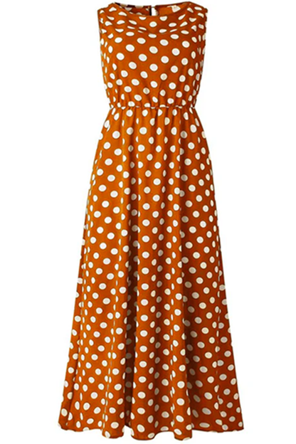 Vestido de lunares con cuello redondo (5 colores)