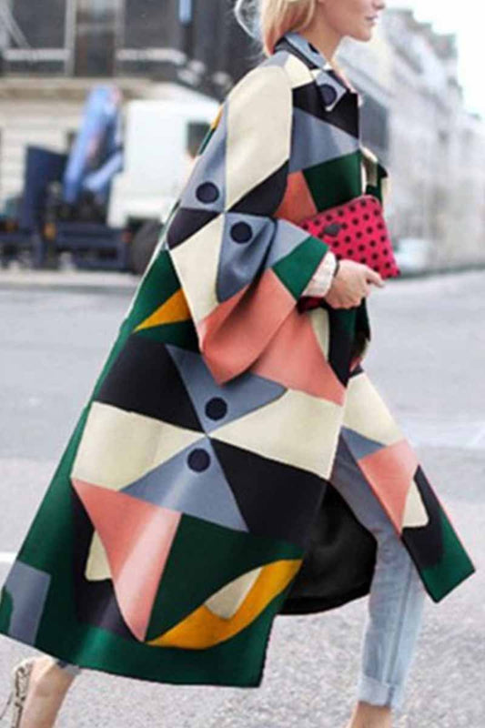 Stylish Ladies' Long Sleeve Lapel Collar Coat