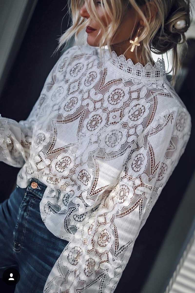 Tops de encaje liso (2 colores)