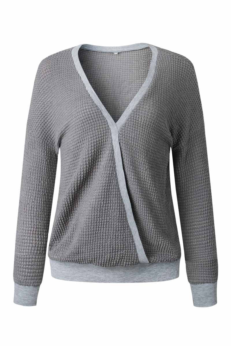 Top de punto con diseño cruzado informal (3 colores)