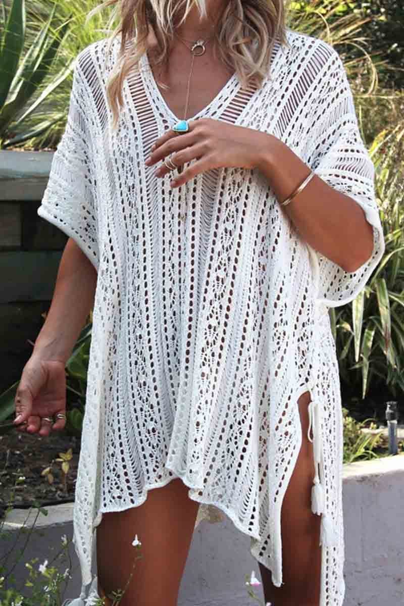 Traje de baño de punto hueco con protección solar (4 colores)