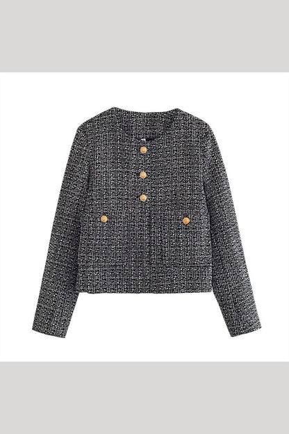 Chaqueta casual con textura de color sólido