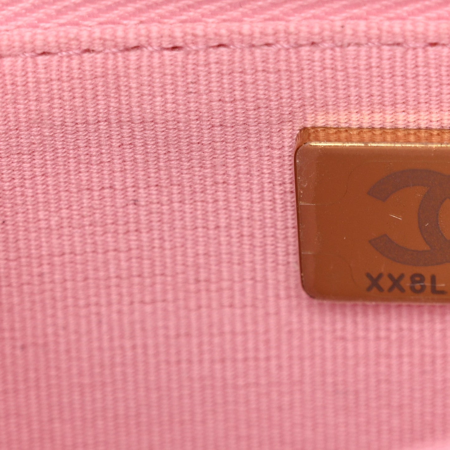 Iridescent Calfskin Quilted Wallet On Chain WOC Rose Pink