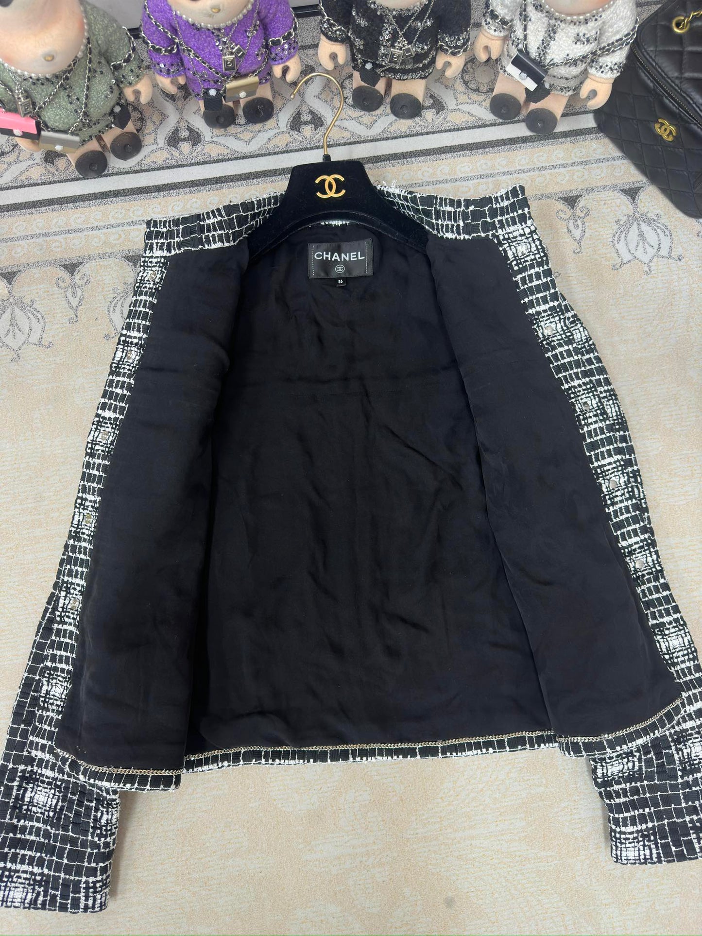CC 25 Tweed Jacket Black Polyamide Cotton 251893