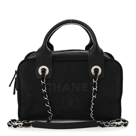 Mixed Fibers Small Deauville Bowling Bag Navy Blue