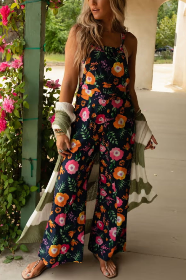 BIRDIE FLORAL PRINT OVERALLS