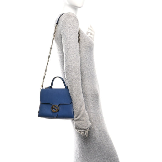 Dollar Calfskin Interlocking G Top Handle Shoulder Bag Caspian