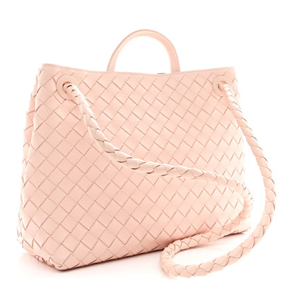 Nappa Intrecciato Medium Andiamo Shoulder Bag Cameo