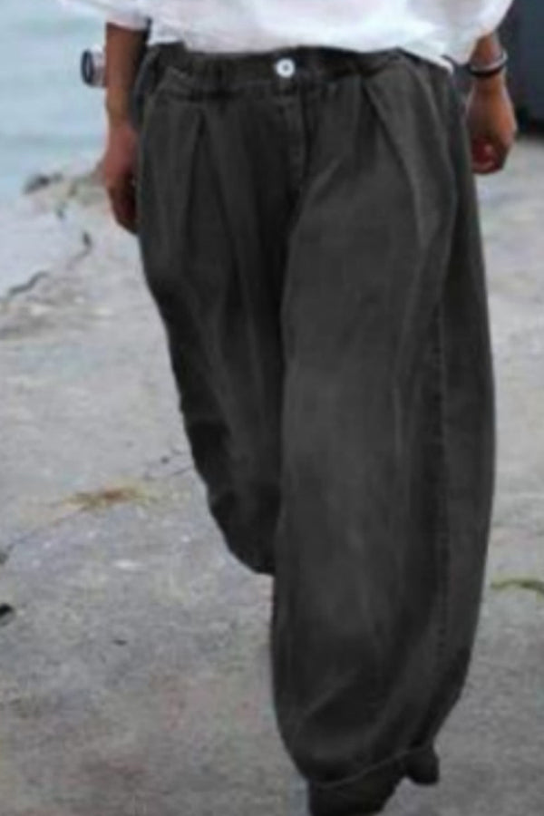 Pantalones harén extragrandes con estampado floral bohemio