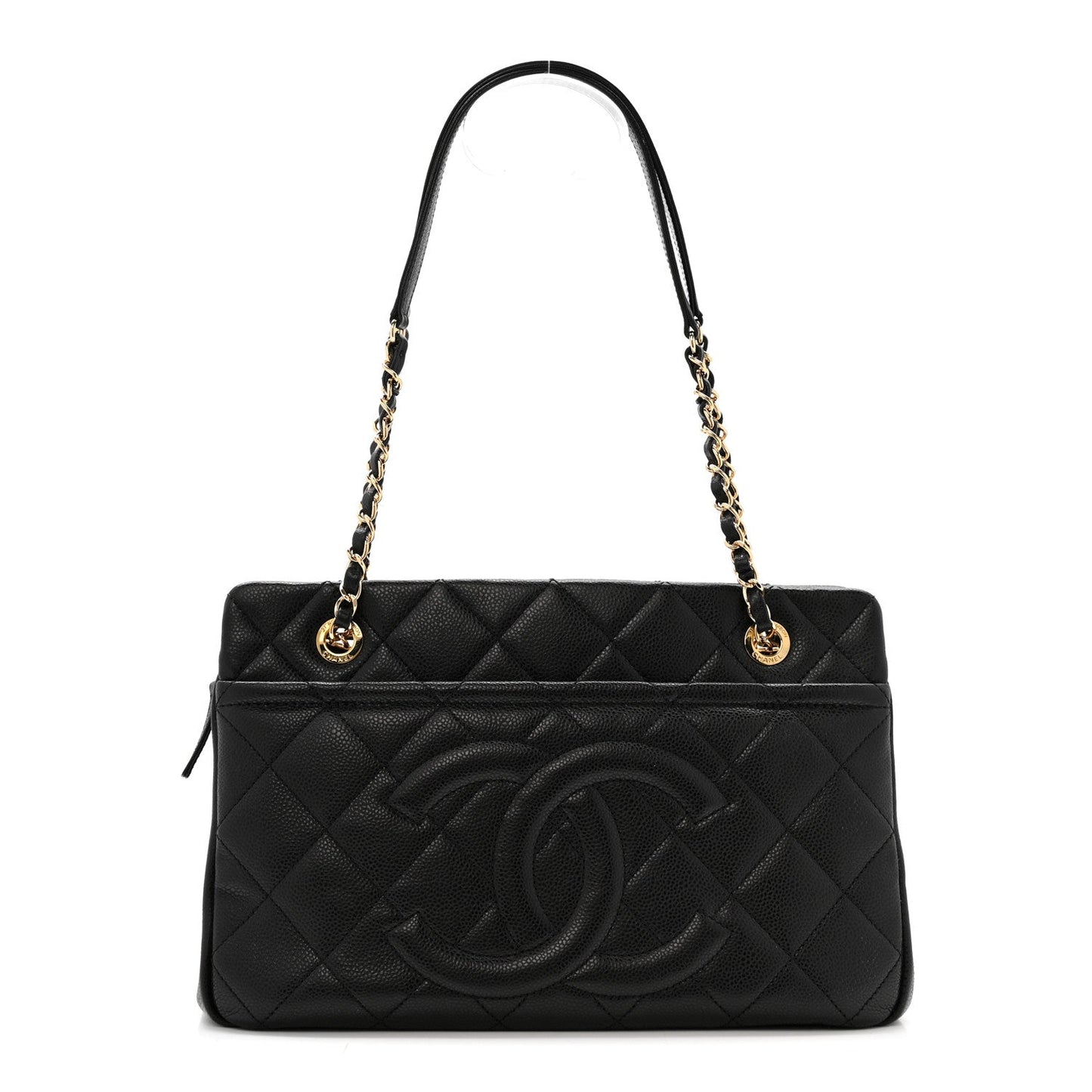 Caviar Quilted Timeless CC Soft Tote Black