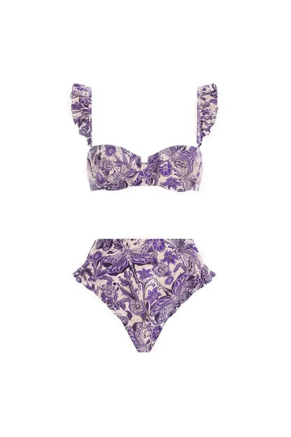 Dragonfly Ruffle Bikini Swimsuit Set