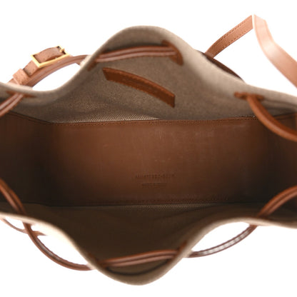Canvas Calfskin Small Bucket Bag  Desert Dust Brick