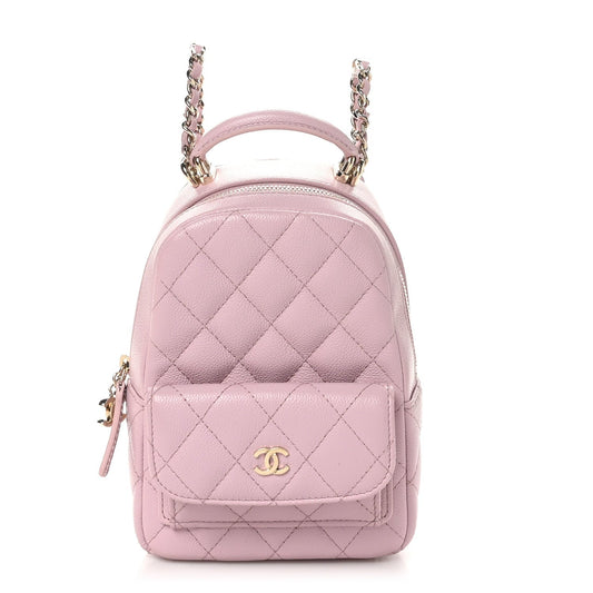 Caviar Quilted CC Mini Classic Backpack Lilac