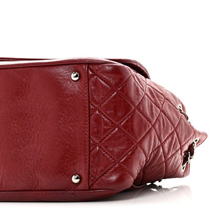 Lambskin Medium Rock and Chain Flap Red