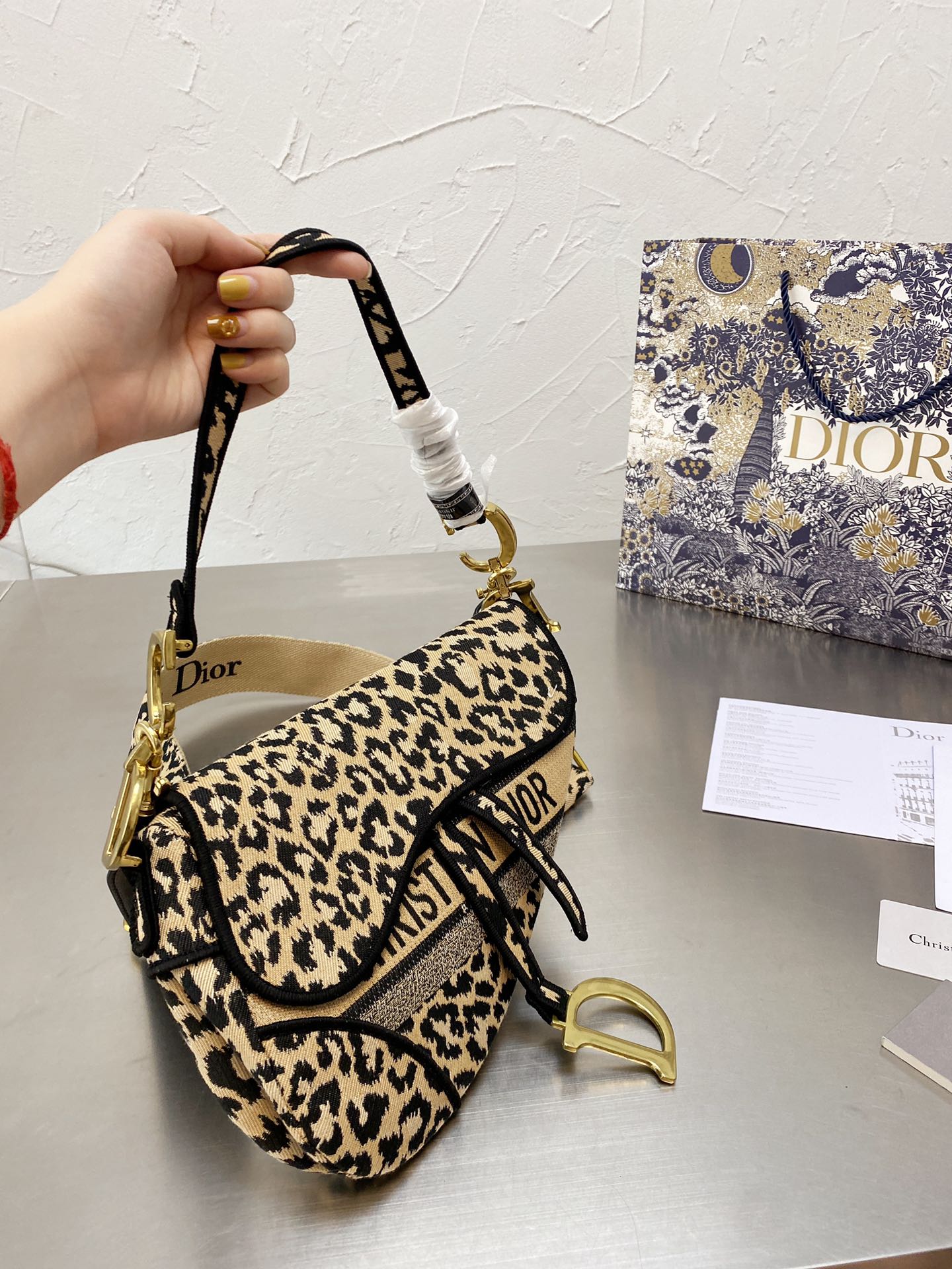 DIOR Saddle bag in beige cotton