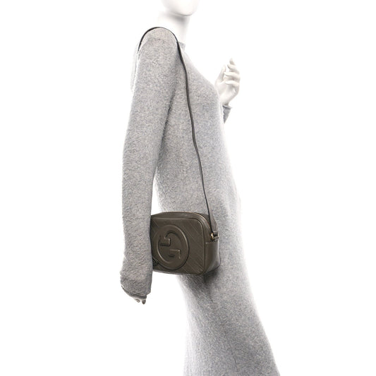 Sakai Be Green Calfskin Diagonal Stitched Small Blondie Shoulder Bag Craclet Brown