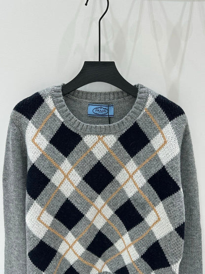 Prada 25 Crop Top Sweater Multicolor Wool 293872