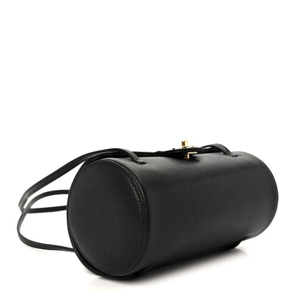 Shiny Caviar Preppy Coco Small Bowling Bag Black