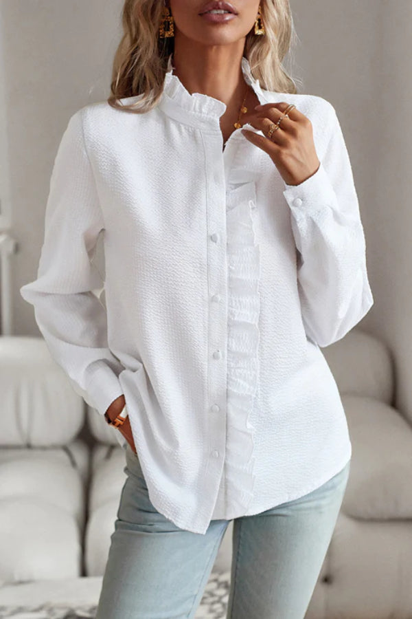 TOP DE MANGA LARGA CON VOLANTES MAKE IT LAST - 4 COLORES 