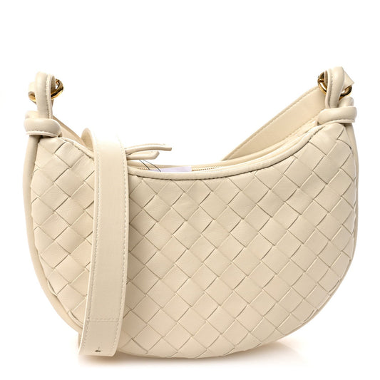Nappa Intrecciato Small Gemelli Multipocket Bag Sea Salt