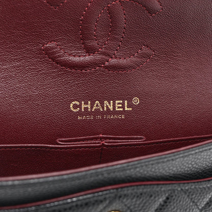 Caviar Quilted Small Double Flap Black