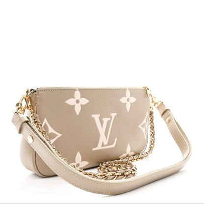 Empreinte Monogram Giant Multi Pochette Accessories Khaki Creme