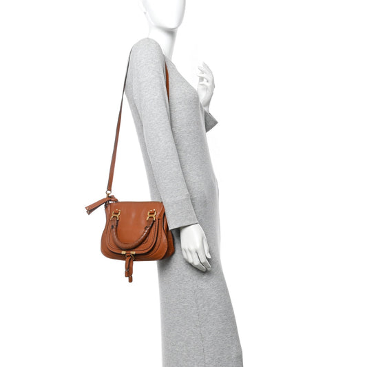 Calfskin Mini Marcie Satchel Tan